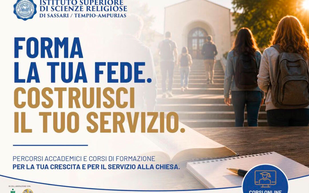 Sono aperte le iscrizioni all’Anno Accademico 2026/2027 dell’ISSR di Sassari / Tempio-Ampurias!
